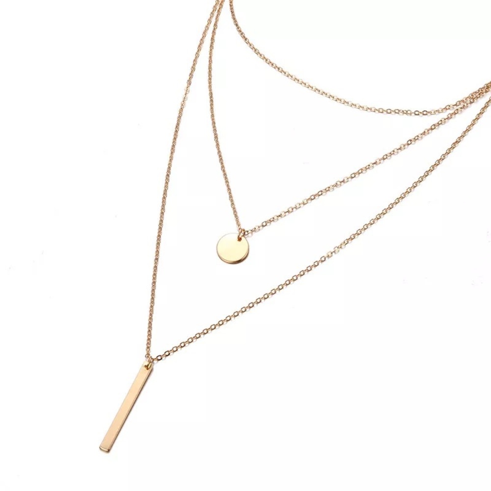 Multi Layer Coin Bar Necklace - Picture 6 of 9